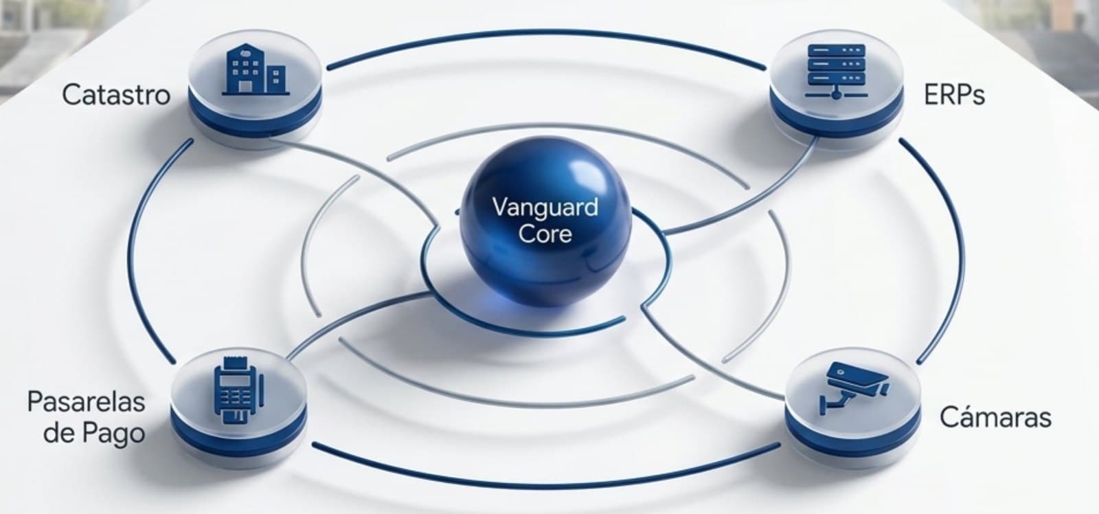 Vanguard Core connected to cadastre, ERPs, payment gateways and cameras